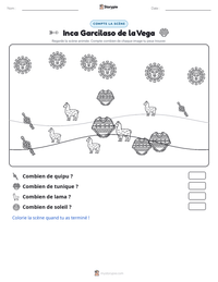 Aperçu de la feuille de travail imprimable Inca Garcilaso de la Vega