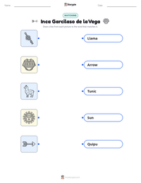 Inca Garcilaso de la Vega printable worksheet preview