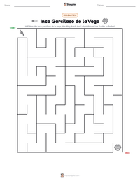 Inca Garcilaso de la Vega druckbare Arbeitsblatt Vorschau