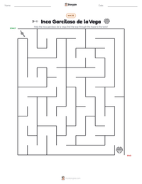 Inca Garcilaso de la Vega printable worksheet preview