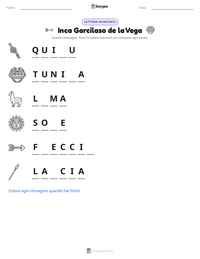 Anteprima della scheda stampabile di Inca Garcilaso de la Vega