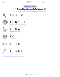 Inca Garcilaso de la Vega afdrukbare werkblad voorbeeld