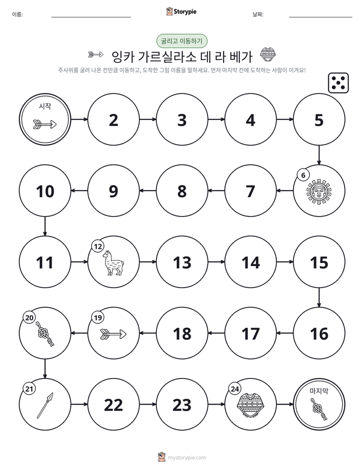 주사위 굴리고 이동하기 게임