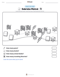 Gabriela Mistral printable worksheet preview