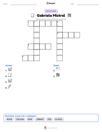 Gabriela Mistral printable worksheet preview