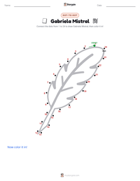 Gabriela Mistral printable worksheet preview