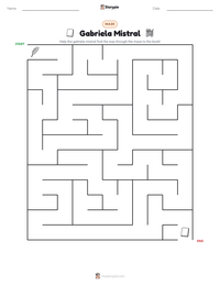Gabriela Mistral printable worksheet preview