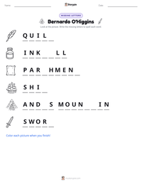Bernardo O'Higgins printable worksheet preview