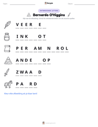Bernardo O'Higgins afdrukbare werkblad voorbeeld