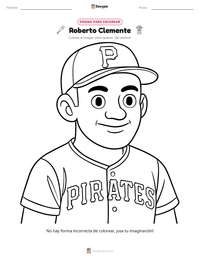 Vista previa de la hoja de trabajo imprimible de Roberto Clemente