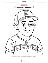 Roberto Clemente yazdırılabilir çalışma sayfası önizlemesi