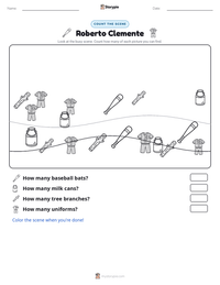 Roberto Clemente printable worksheet preview