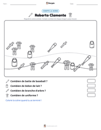 Aperçu de la feuille de travail imprimable Roberto Clemente