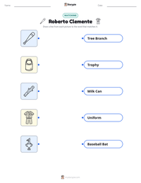 Roberto Clemente printable worksheet preview