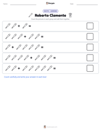 Roberto Clemente printable worksheet preview