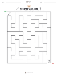 Roberto Clemente printable worksheet preview