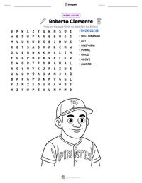 Roberto Clemente druckbare Arbeitsblatt Vorschau