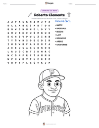 Aperçu de la feuille de travail imprimable Roberto Clemente