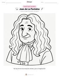 Vista previa de la hoja de trabajo imprimible de Jean de La Fontaine