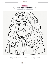 Jean de La Fontaine afdrukbare werkblad voorbeeld