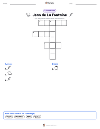 Jean de La Fontaine printable worksheet preview