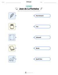 Jean de La Fontaine printable worksheet preview