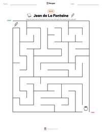 Jean de La Fontaine printable worksheet preview