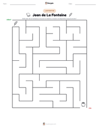 Aperçu de la feuille de travail imprimable Jean de La Fontaine