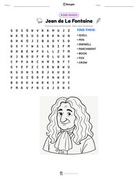 Jean de La Fontaine printable worksheet preview