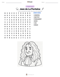 Jean de La Fontaine afdrukbare werkblad voorbeeld