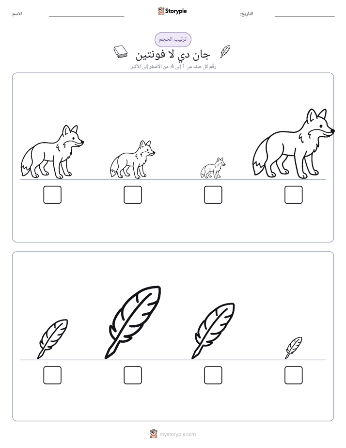 ترتيب الحجم