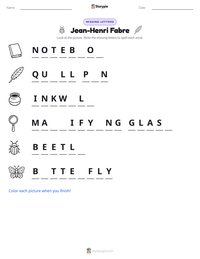 Jean-Henri Fabre printable worksheet preview