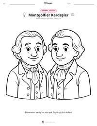 Montgolfier Kardeşler yazdırılabilir çalışma sayfası önizlemesi