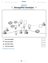 Montgolfier Kardeşler yazdırılabilir çalışma sayfası önizlemesi