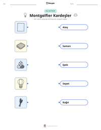 Montgolfier Kardeşler yazdırılabilir çalışma sayfası önizlemesi