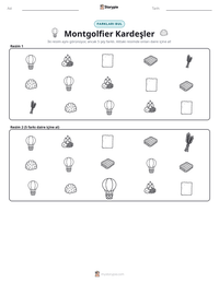 Montgolfier Kardeşler yazdırılabilir çalışma sayfası önizlemesi