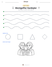 Montgolfier Kardeşler yazdırılabilir çalışma sayfası önizlemesi