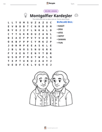 Montgolfier Kardeşler yazdırılabilir çalışma sayfası önizlemesi