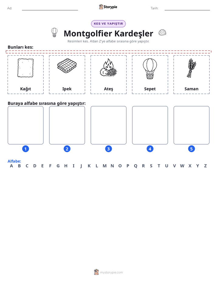 Kes & Yapıştır Alfabe