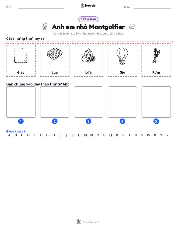 Cắt & Dán Chữ Cái