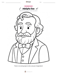 Adolphe Sax printable worksheet preview