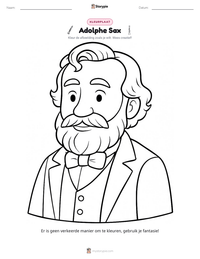 Adolphe Sax afdrukbare werkblad voorbeeld