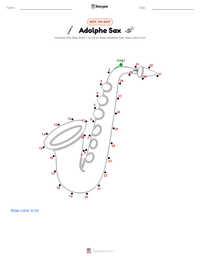 Adolphe Sax printable worksheet preview