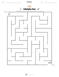 Adolphe Sax printable worksheet preview