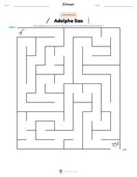Aperçu de la feuille de travail imprimable Adolphe Sax