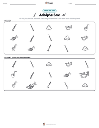 Adolphe Sax printable worksheet preview