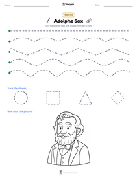 Adolphe Sax printable worksheet preview