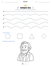 Aperçu de la feuille de travail imprimable Adolphe Sax