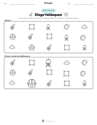 Diego Velázquez printable worksheet preview
