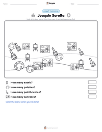 Joaquín Sorolla printable worksheet preview